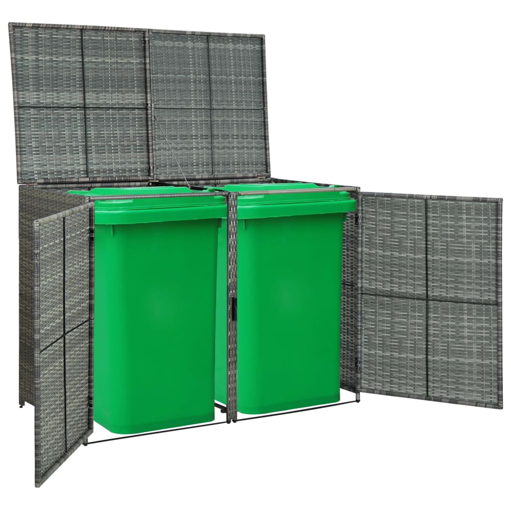 Containerberging dubbel 148x80x111 cm poly rattan