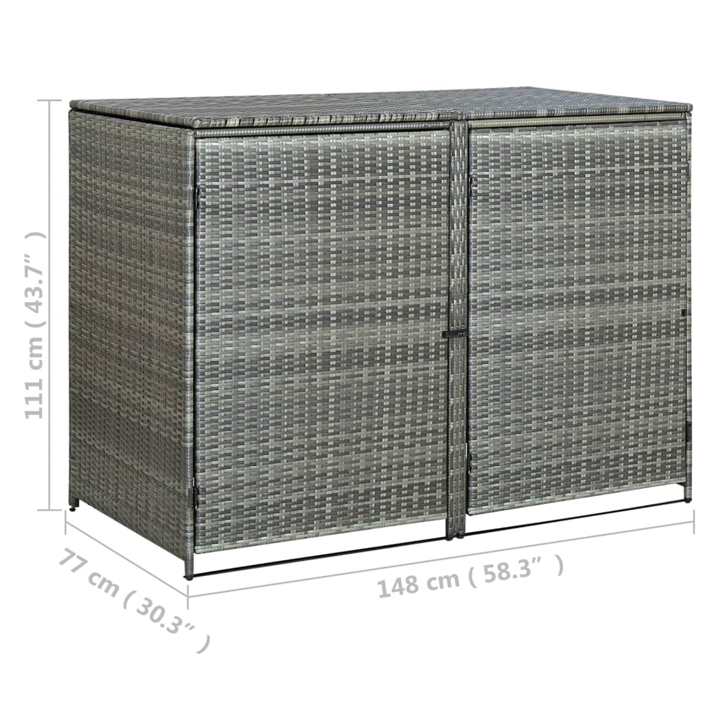 Containerberging dubbel 148x80x111 cm poly rattan