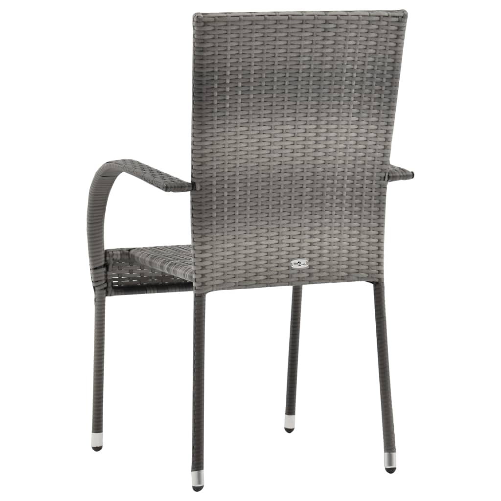 Tuinstoelen stapelbaar 6 st poly rattan