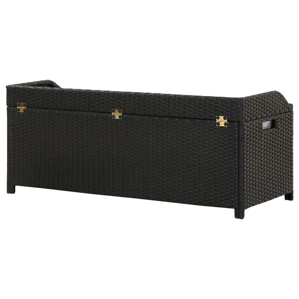 Opbergbank 100x50x52 cm poly rattan en acaciahout