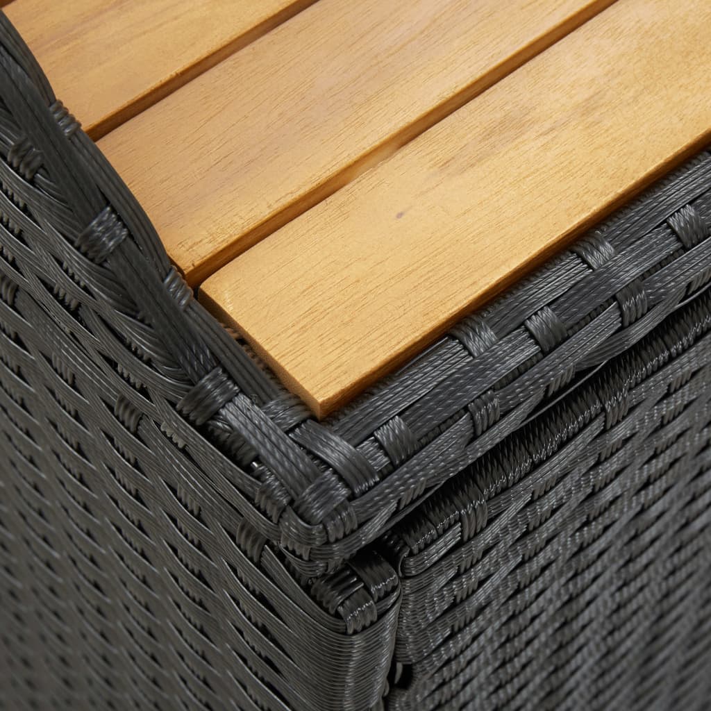 Opbergbank 100x50x52 cm poly rattan en acaciahout