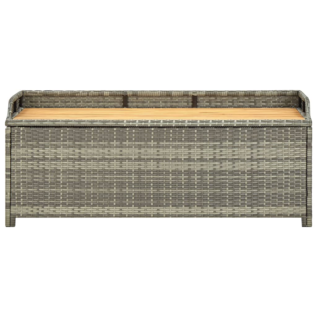 Opbergbank 100x50x52 cm poly rattan en acaciahout