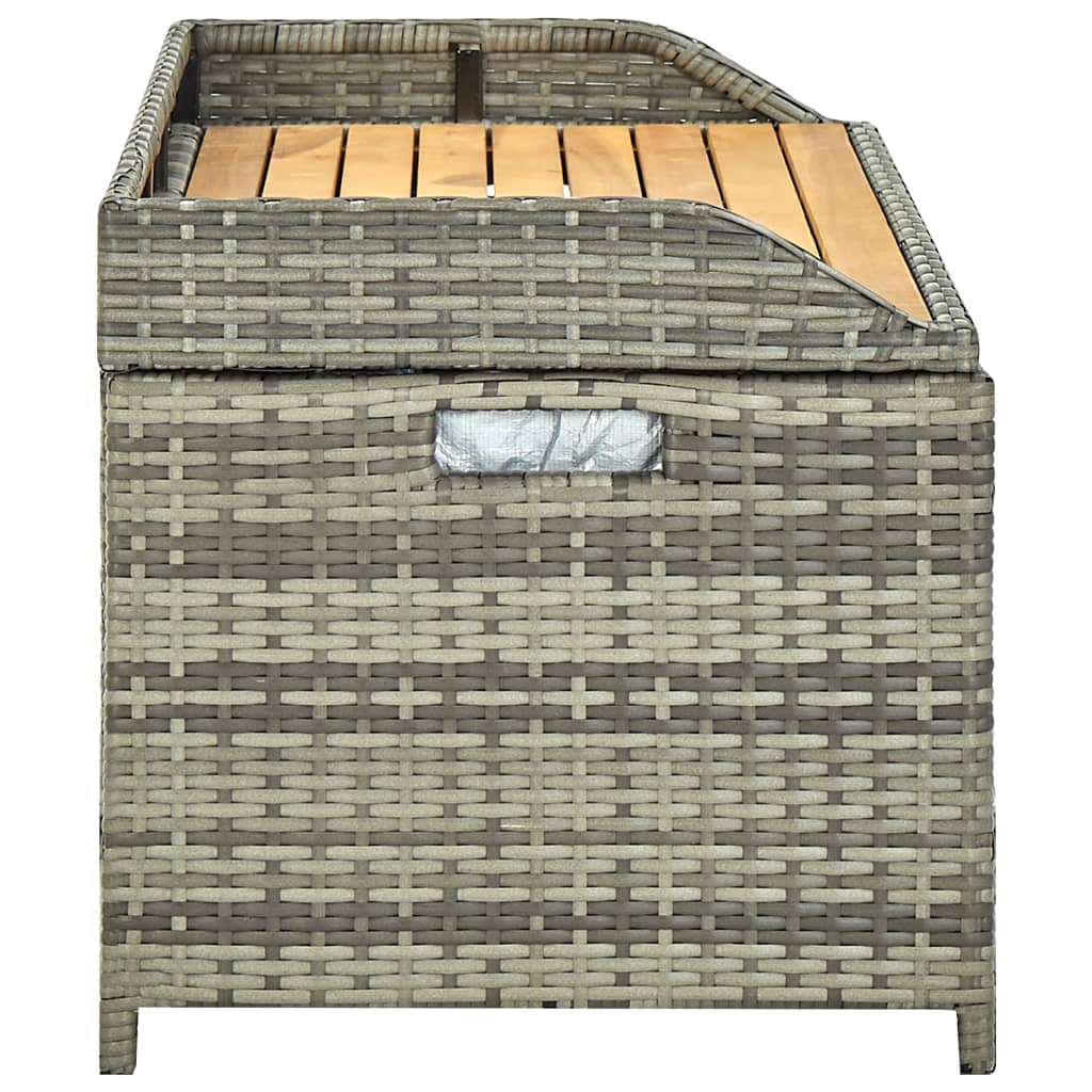 Opbergbank 100x50x52 cm poly rattan en acaciahout