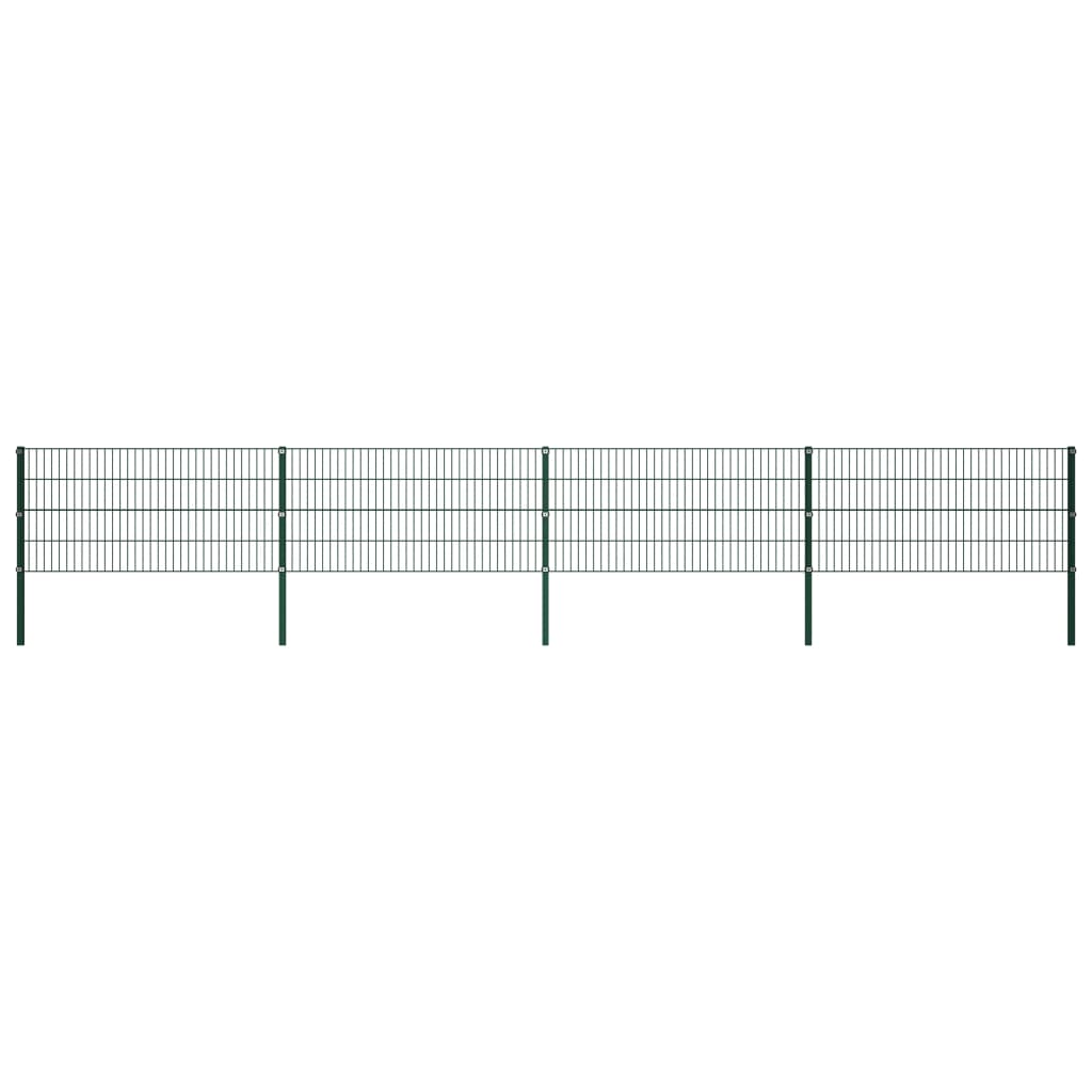 Schuttingpaneel met palen 1,7x0,8 m ijzer groen