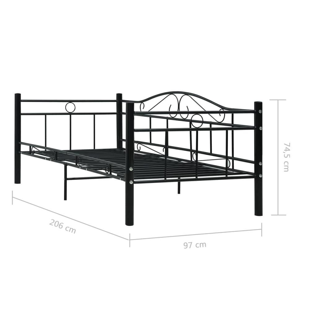 Bedbankframe metaal 90x200 cm