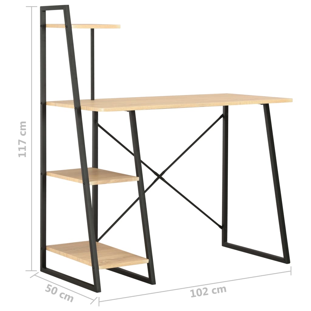 Bureau met schappen 102x50x117 cm