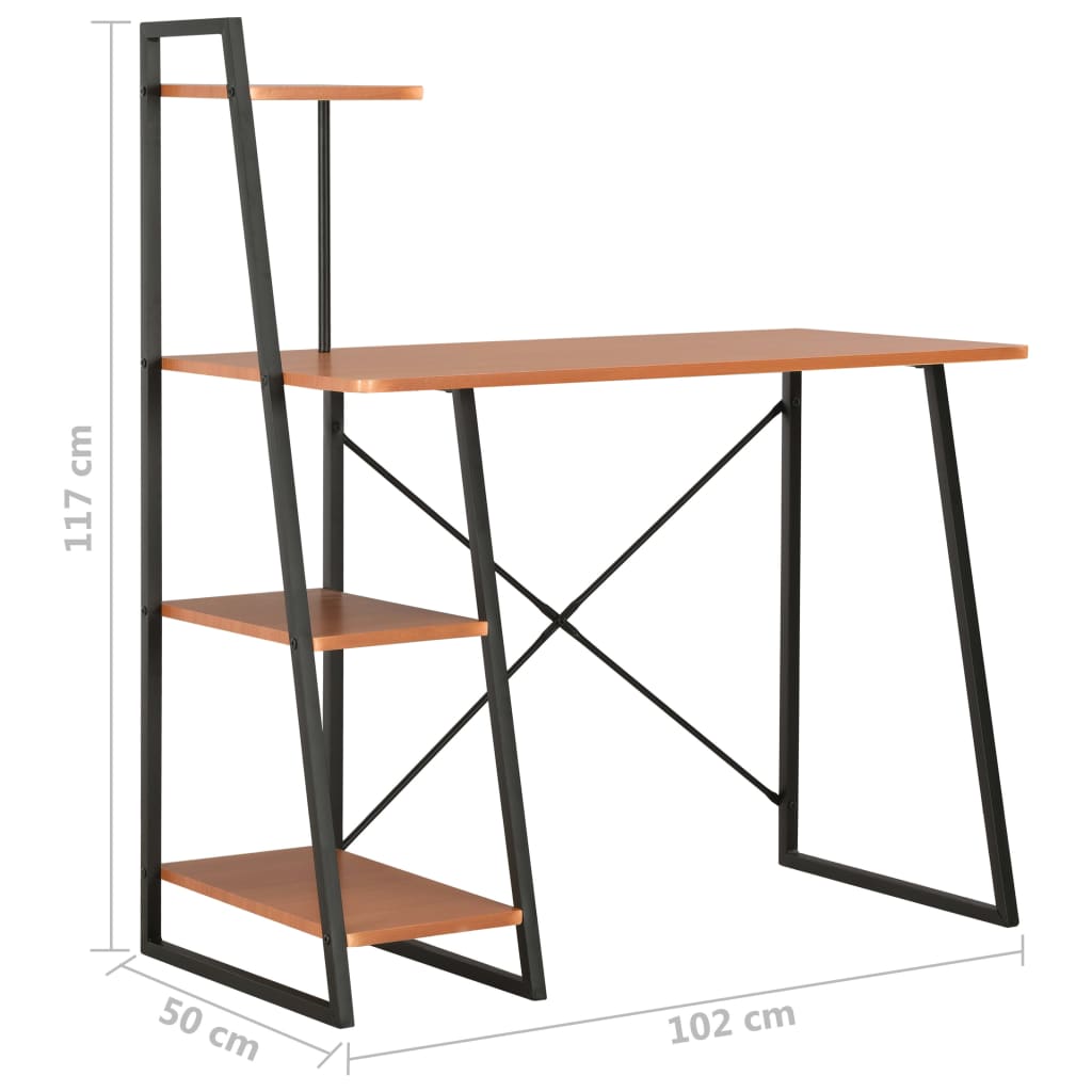 Bureau met schappen 102x50x117 cm