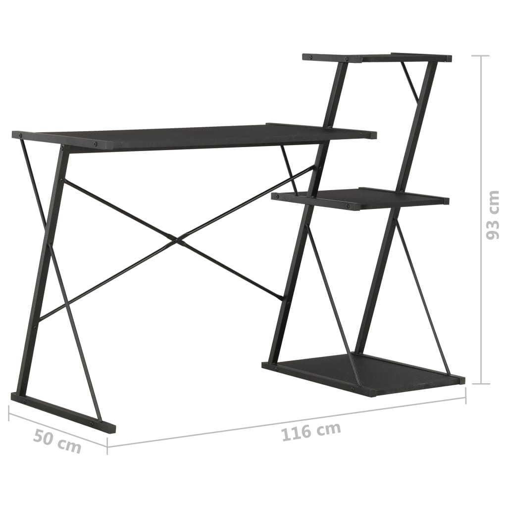 Bureau met schap 116x50x93 cm