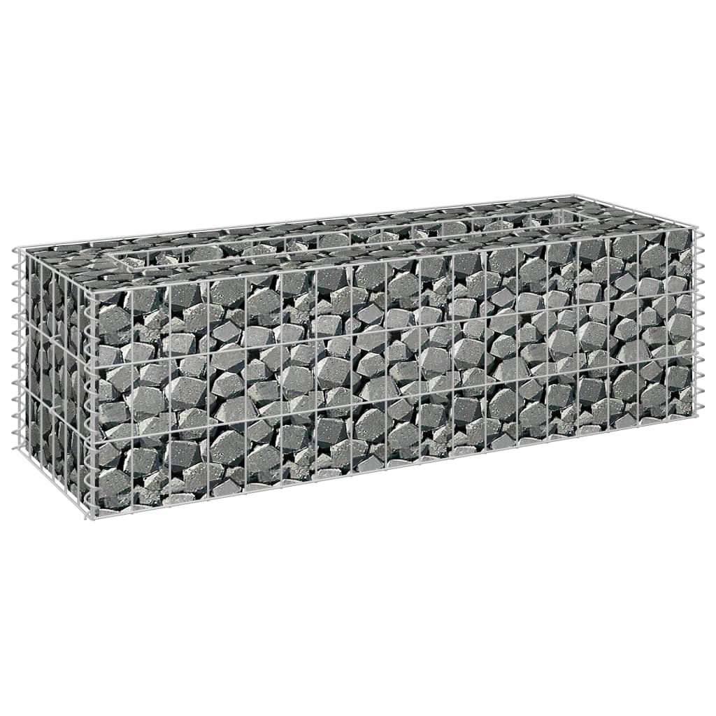 Gabion plantenbak verhoogd 180x30x30 cm gegalvaniseerd staal