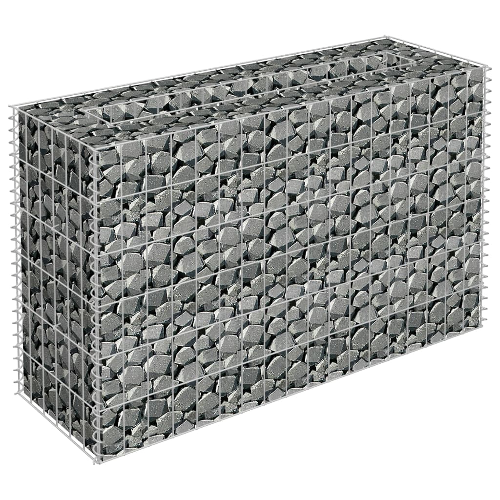 Gabion plantenbak verhoogd 180x30x30 cm gegalvaniseerd staal