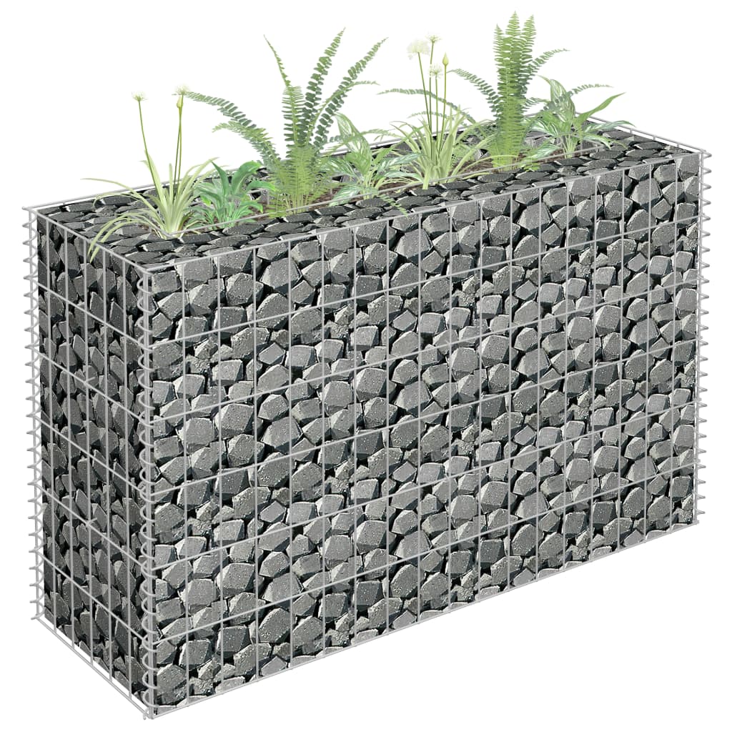 Gabion plantenbak verhoogd 180x30x30 cm gegalvaniseerd staal