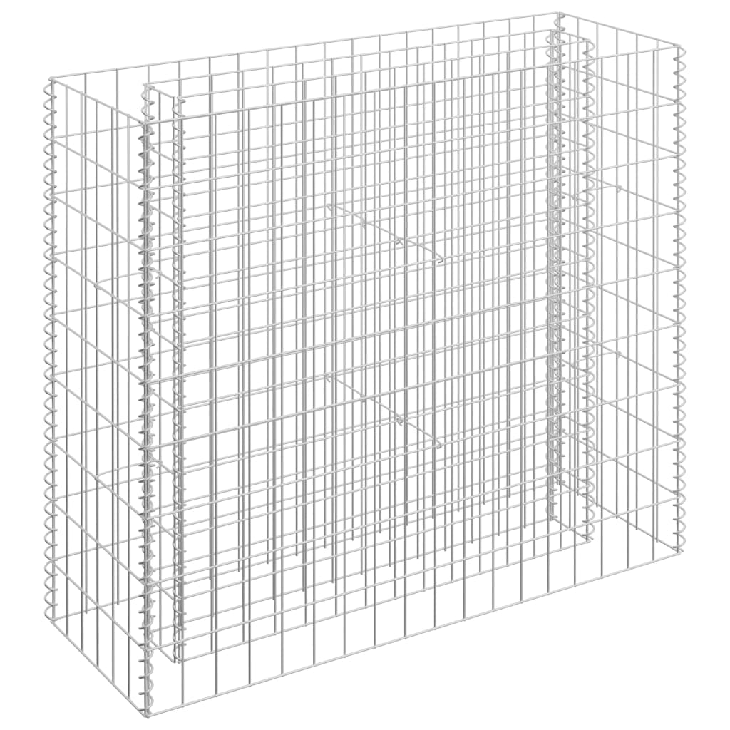 Gabion plantenbak verhoogd 180x30x30 cm gegalvaniseerd staal