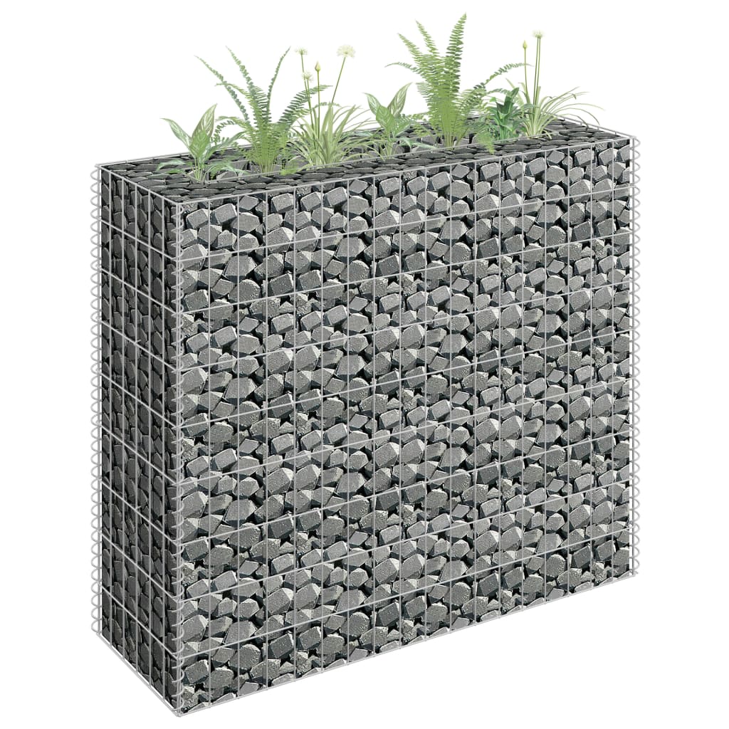 Gabion plantenbak verhoogd 180x30x30 cm gegalvaniseerd staal