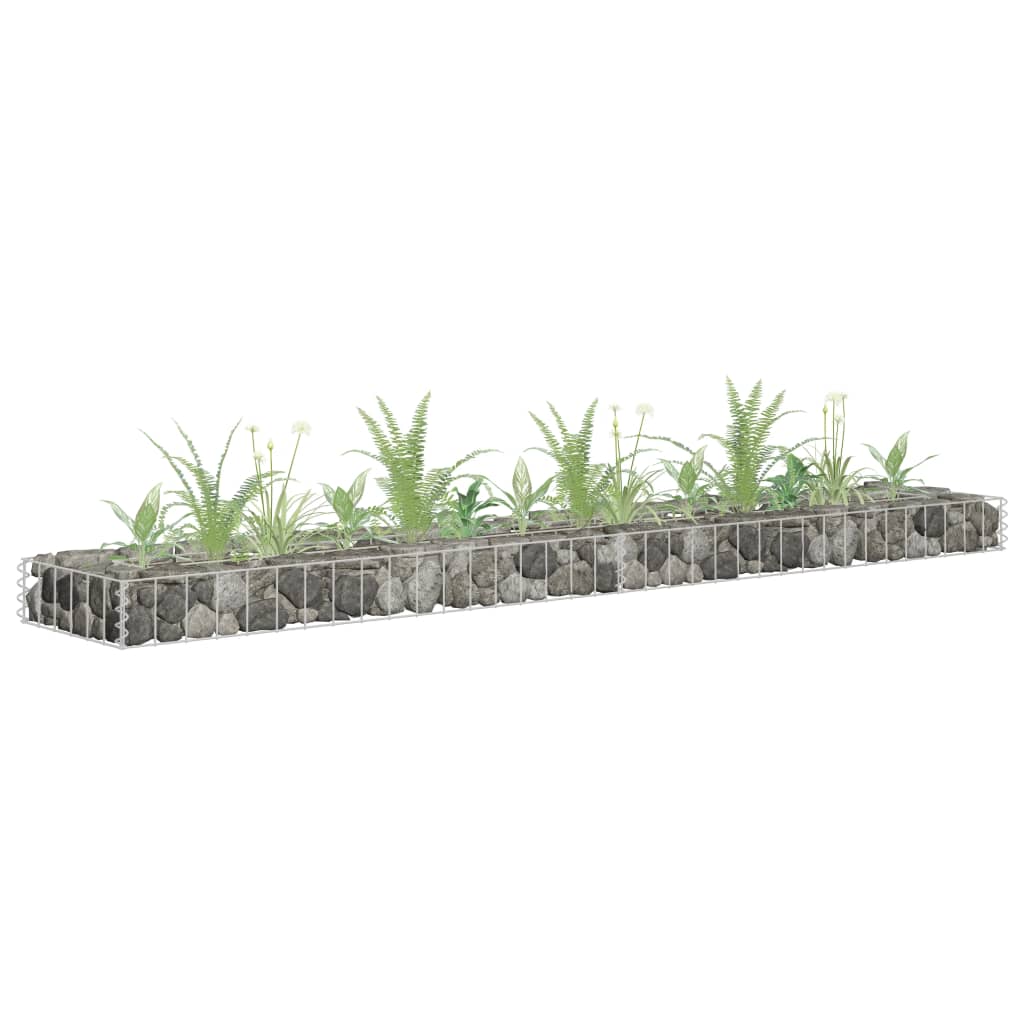 Gabion plantenbak verhoogd 180x30x30 cm gegalvaniseerd staal