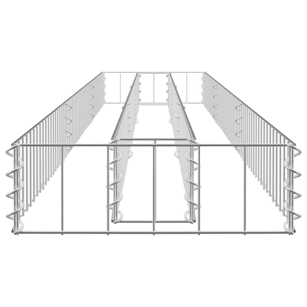 Gabion plantenbak verhoogd 180x30x30 cm gegalvaniseerd staal