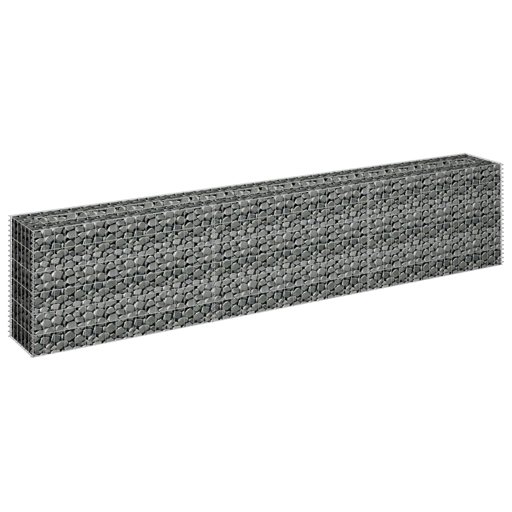 Gabion plantenbak verhoogd 180x30x30 cm gegalvaniseerd staal