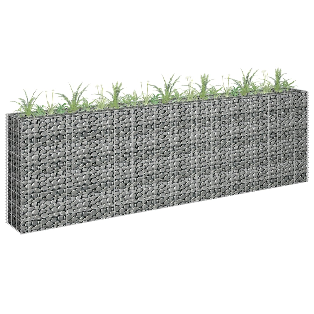 Gabion plantenbak verhoogd 180x30x30 cm gegalvaniseerd staal