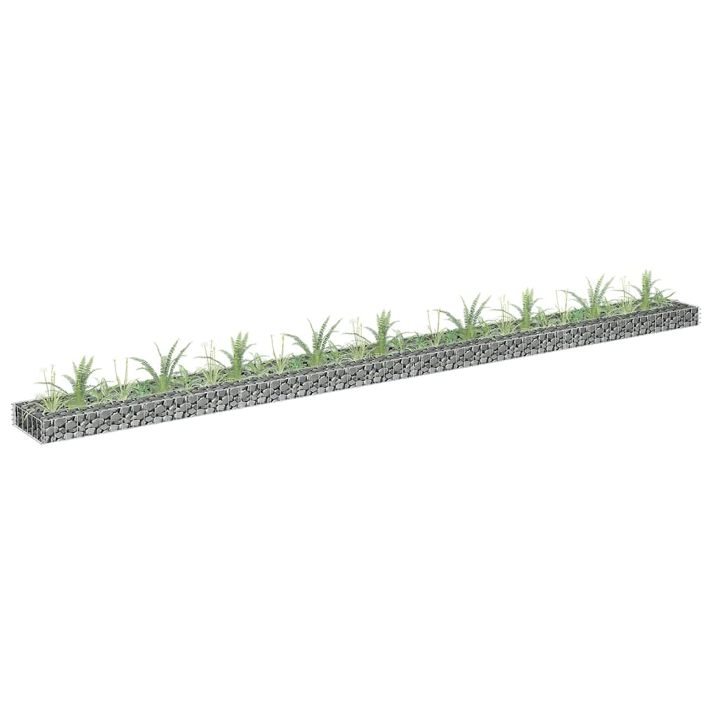 Gabion plantenbak verhoogd 180x30x30 cm gegalvaniseerd staal