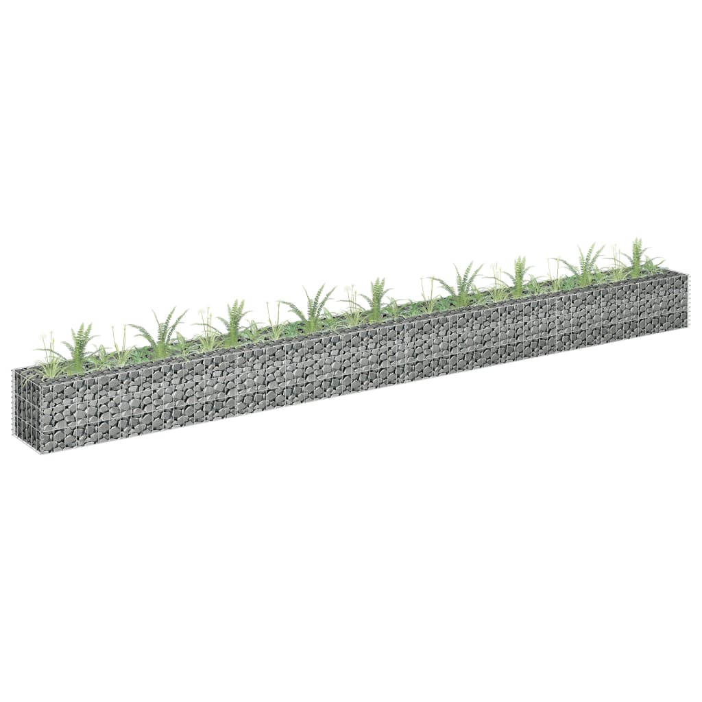 Gabion plantenbak verhoogd 90x30x90 cm gegalvaniseerd staal