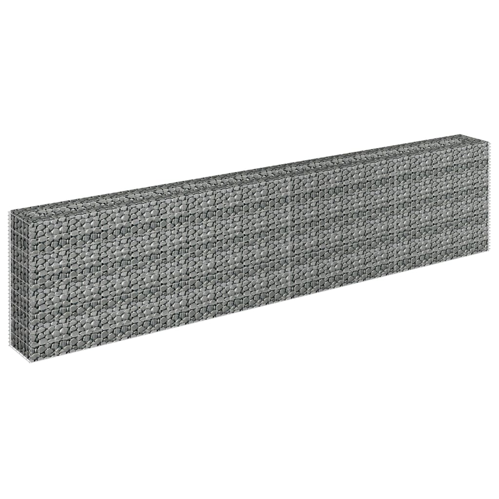 Gabion plantenbak verhoogd 180x30x30 cm gegalvaniseerd staal