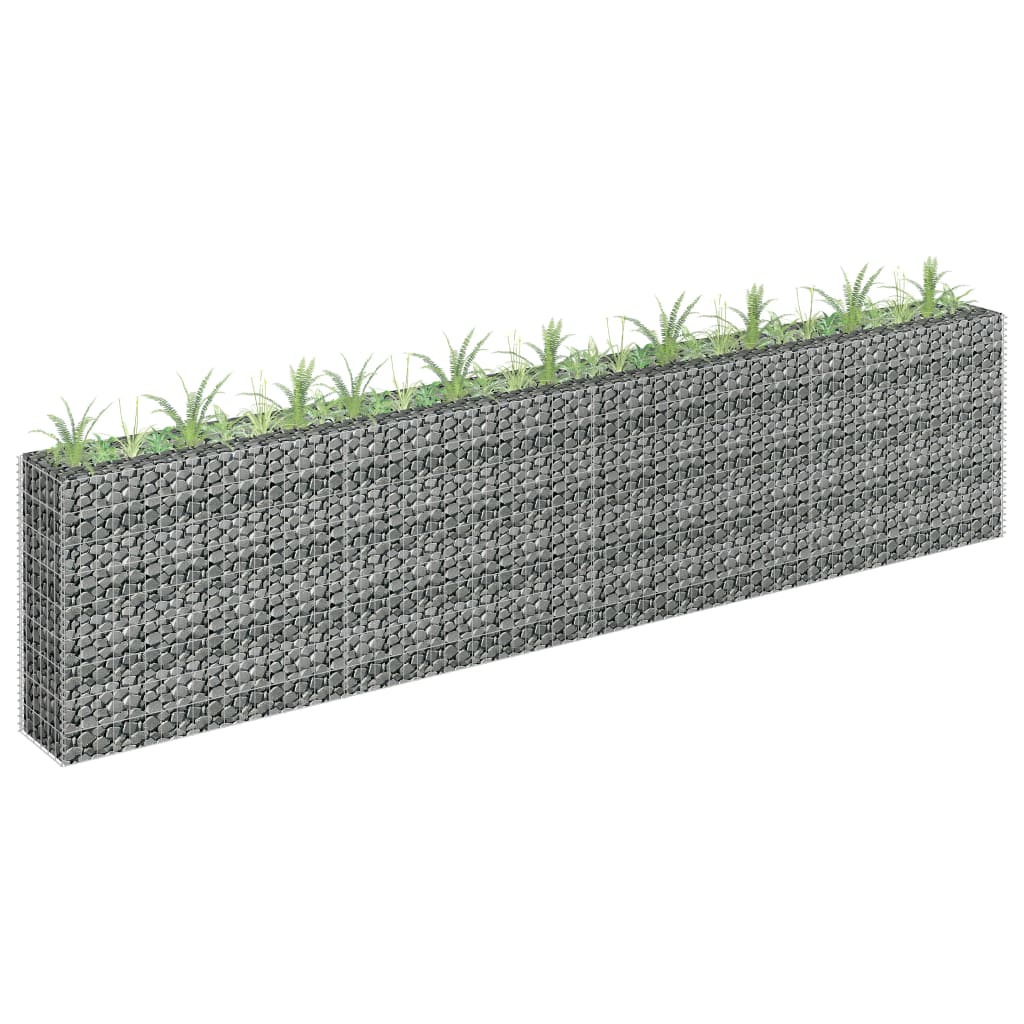 Gabion plantenbak verhoogd 180x30x30 cm gegalvaniseerd staal