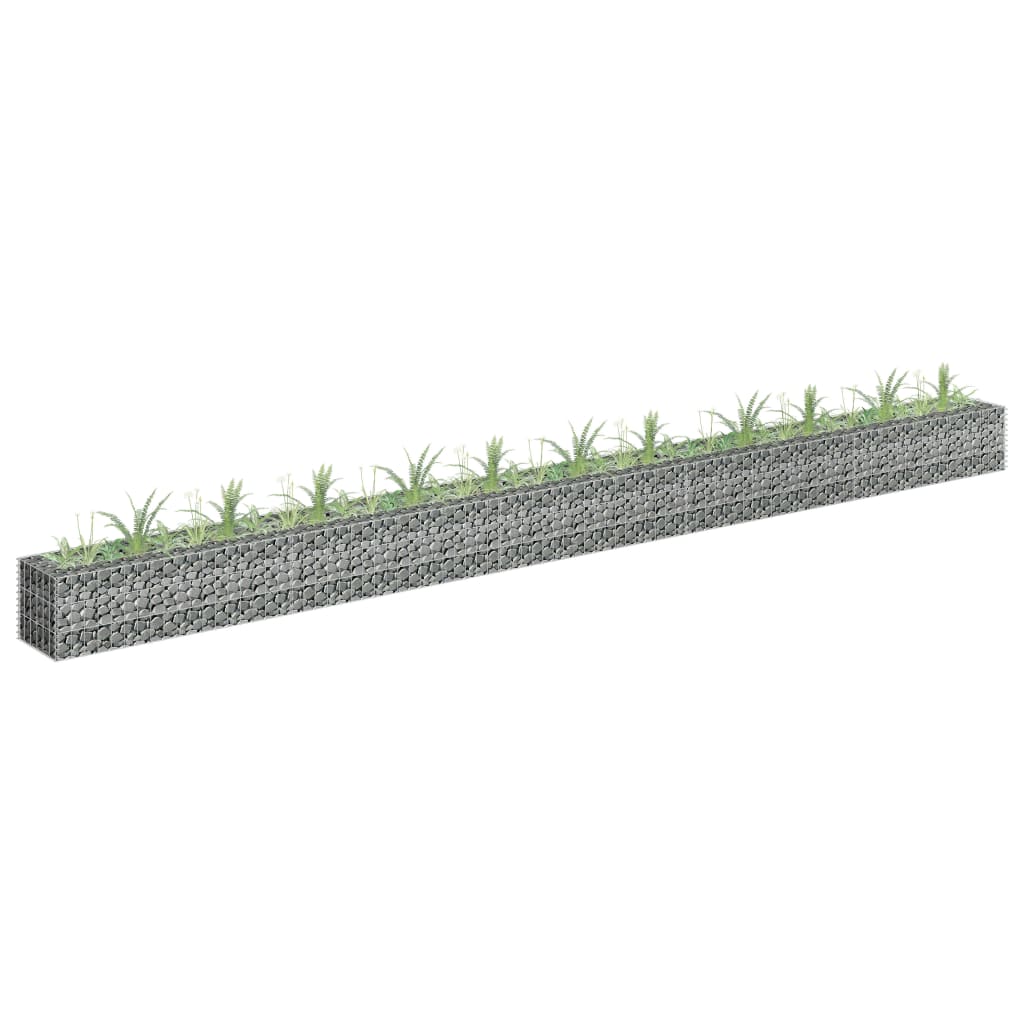 Gabion plantenbak verhoogd 180x30x30 cm gegalvaniseerd staal