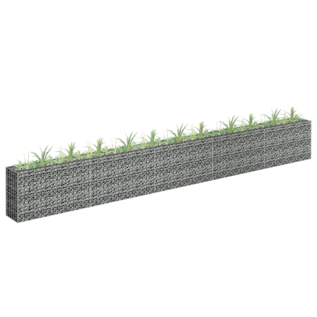 Gabion plantenbak verhoogd 90x30x90 cm gegalvaniseerd staal