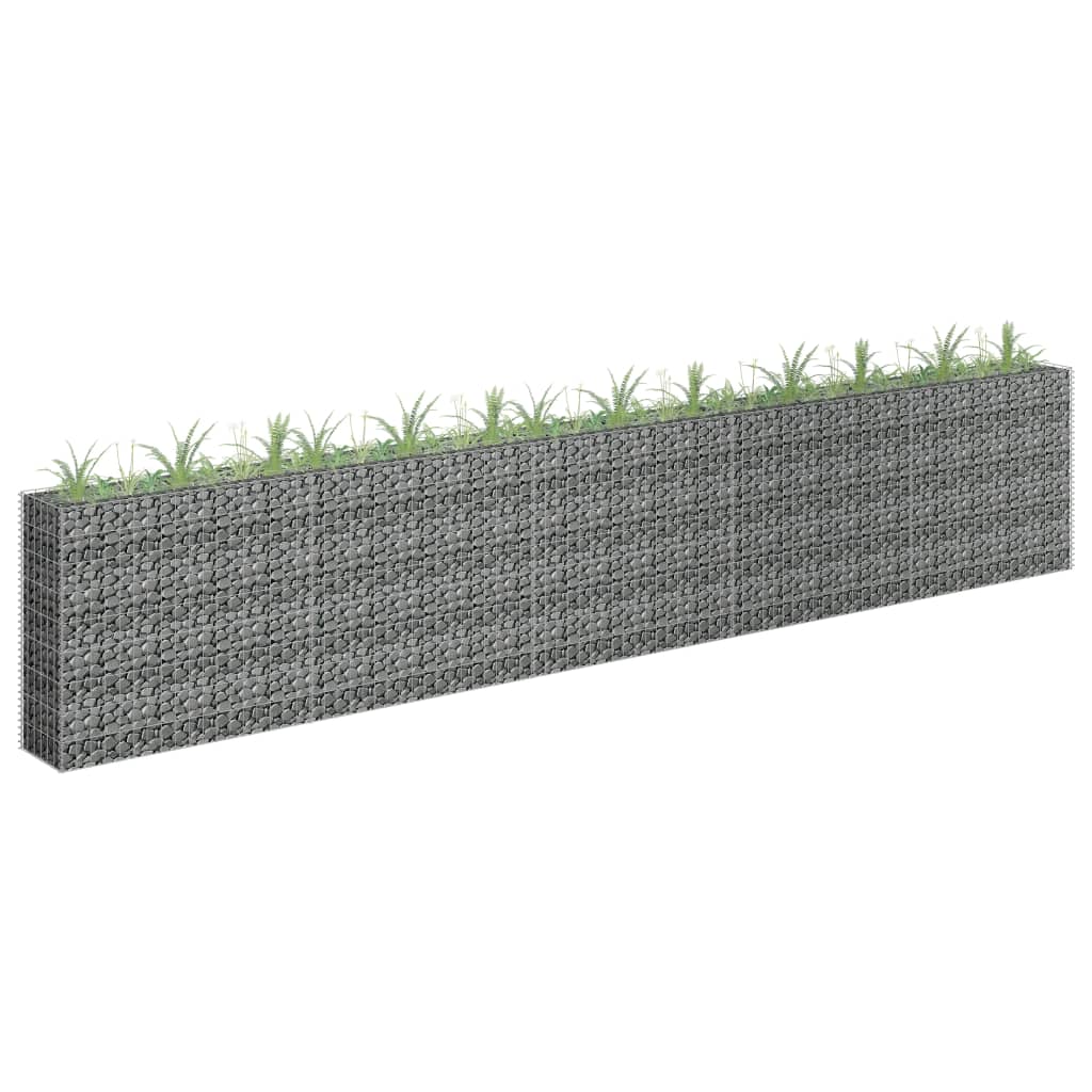 Gabion plantenbak verhoogd 180x30x30 cm gegalvaniseerd staal