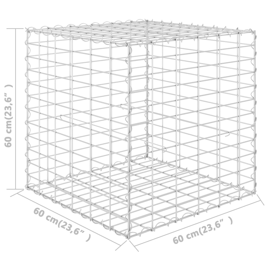 Gabion plantenbak verhoogd kubus 40x40x40 cm staaldraad