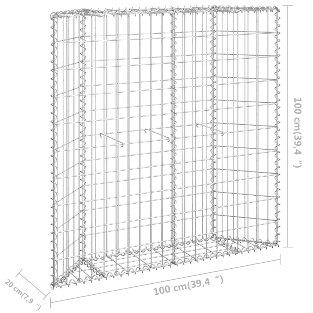 Gabion plantenbak trapezium 80x20x100 cm gegalvaniseerd staal