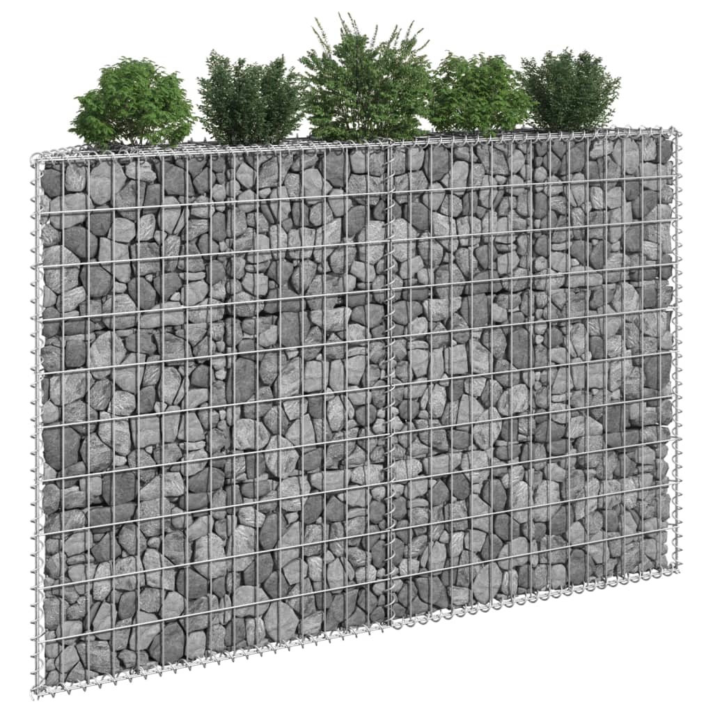 Gabion plantenbak trapezium 80x20x100 cm gegalvaniseerd staal