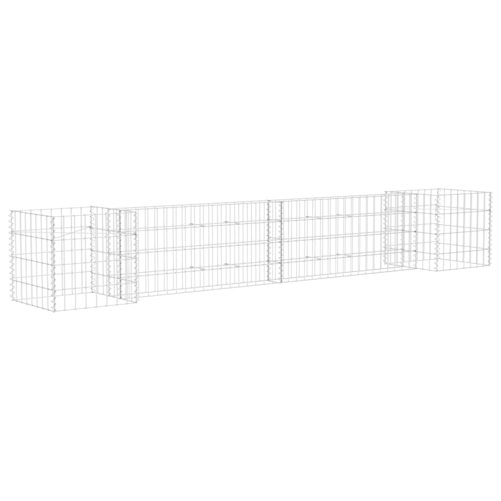 Gabion plantenbak H-vormig 260x40x60 cm staaldraad