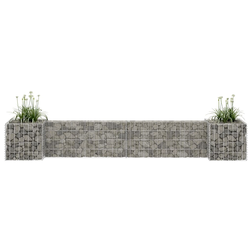 Gabion plantenbak H-vormig 260x40x200 cm staaldraad