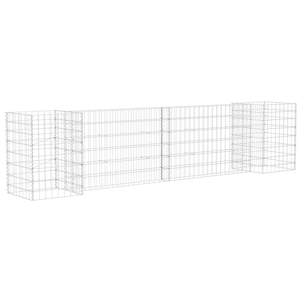 Gabion plantenbak H-vormig 260x40x200 cm staaldraad