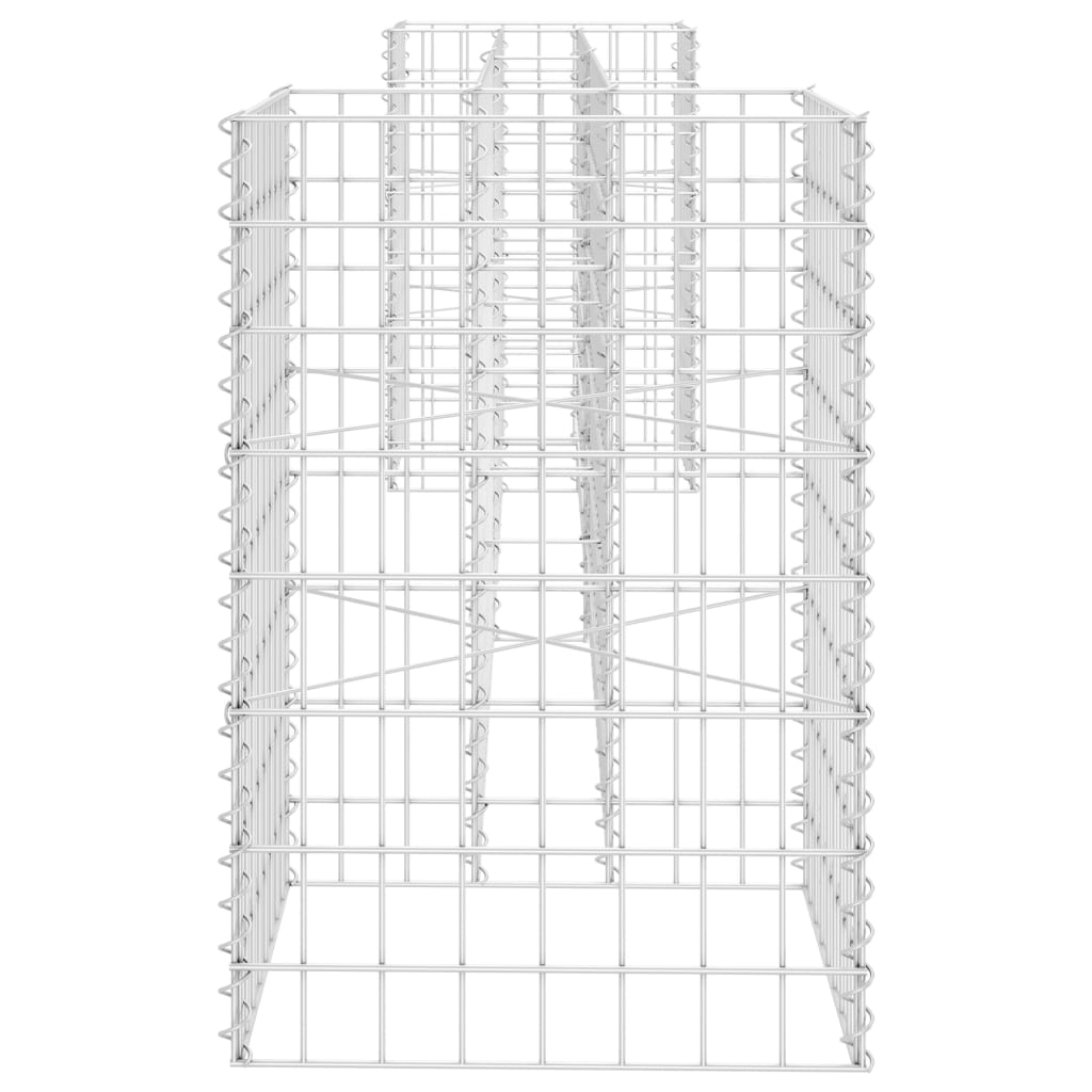 Gabion plantenbak H-vormig 260x40x60 cm staaldraad