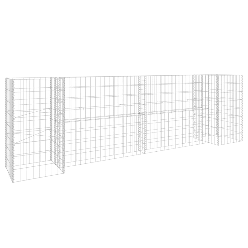 Gabion plantenbak H-vormig 260x40x200 cm staaldraad