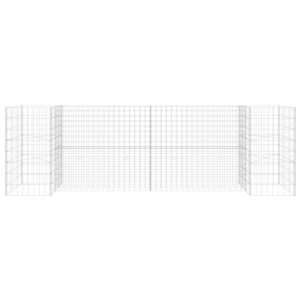 Gabion plantenbak H-vormig 260x40x60 cm staaldraad