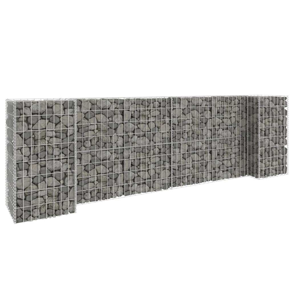 Gabion plantenbak H-vormig 260x40x200 cm staaldraad