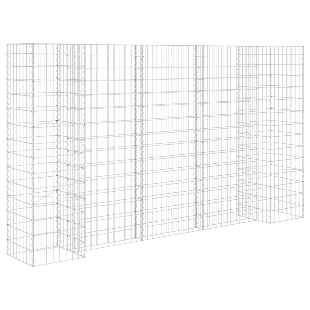 Gabion plantenbak H-vormig 260x40x60 cm staaldraad