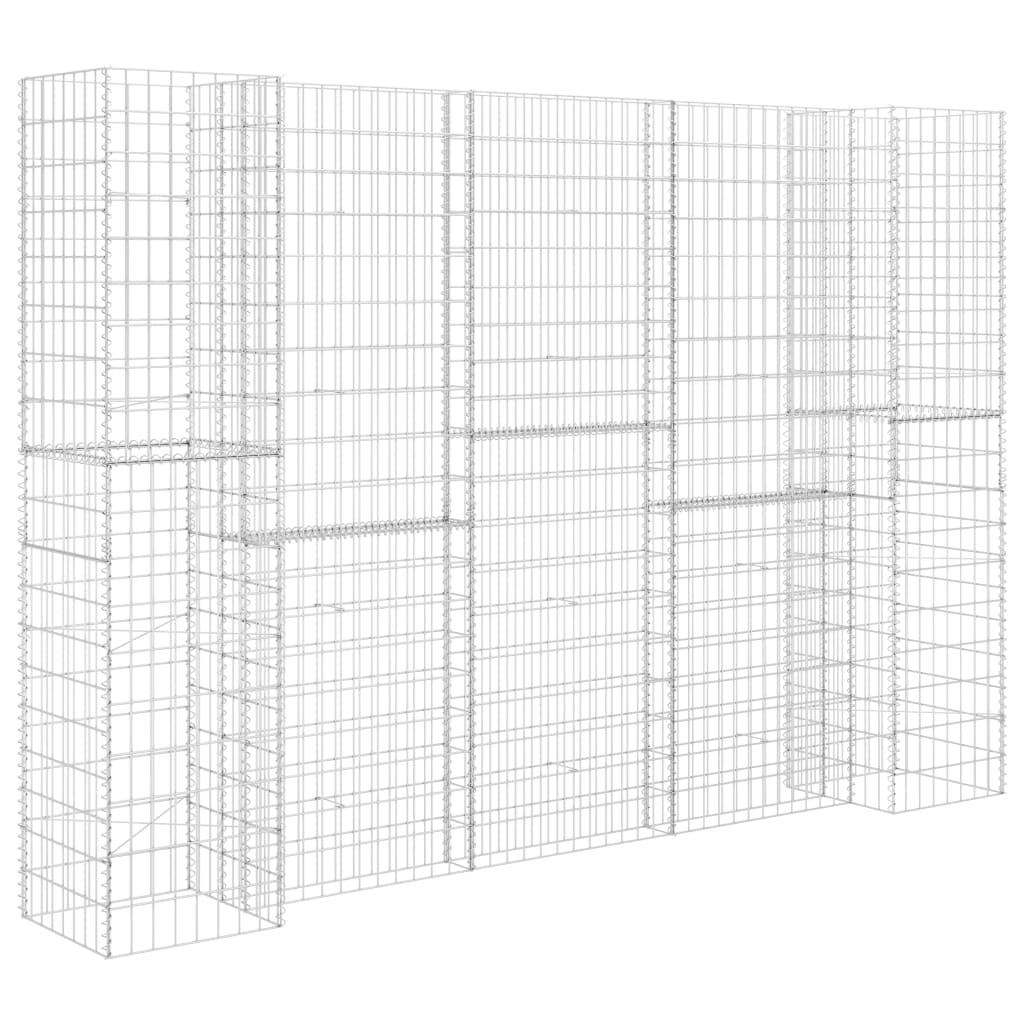 Gabion plantenbak H-vormig 260x40x200 cm staaldraad