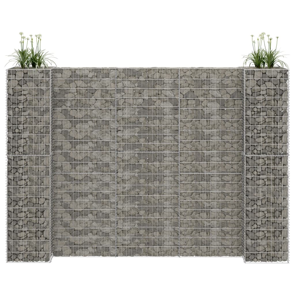 Gabion plantenbak H-vormig 260x40x200 cm staaldraad