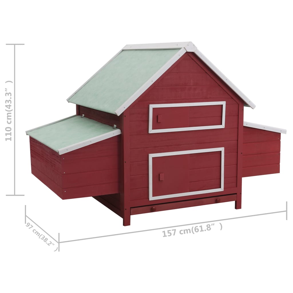 Kippenhok 157x97x110 cm hout