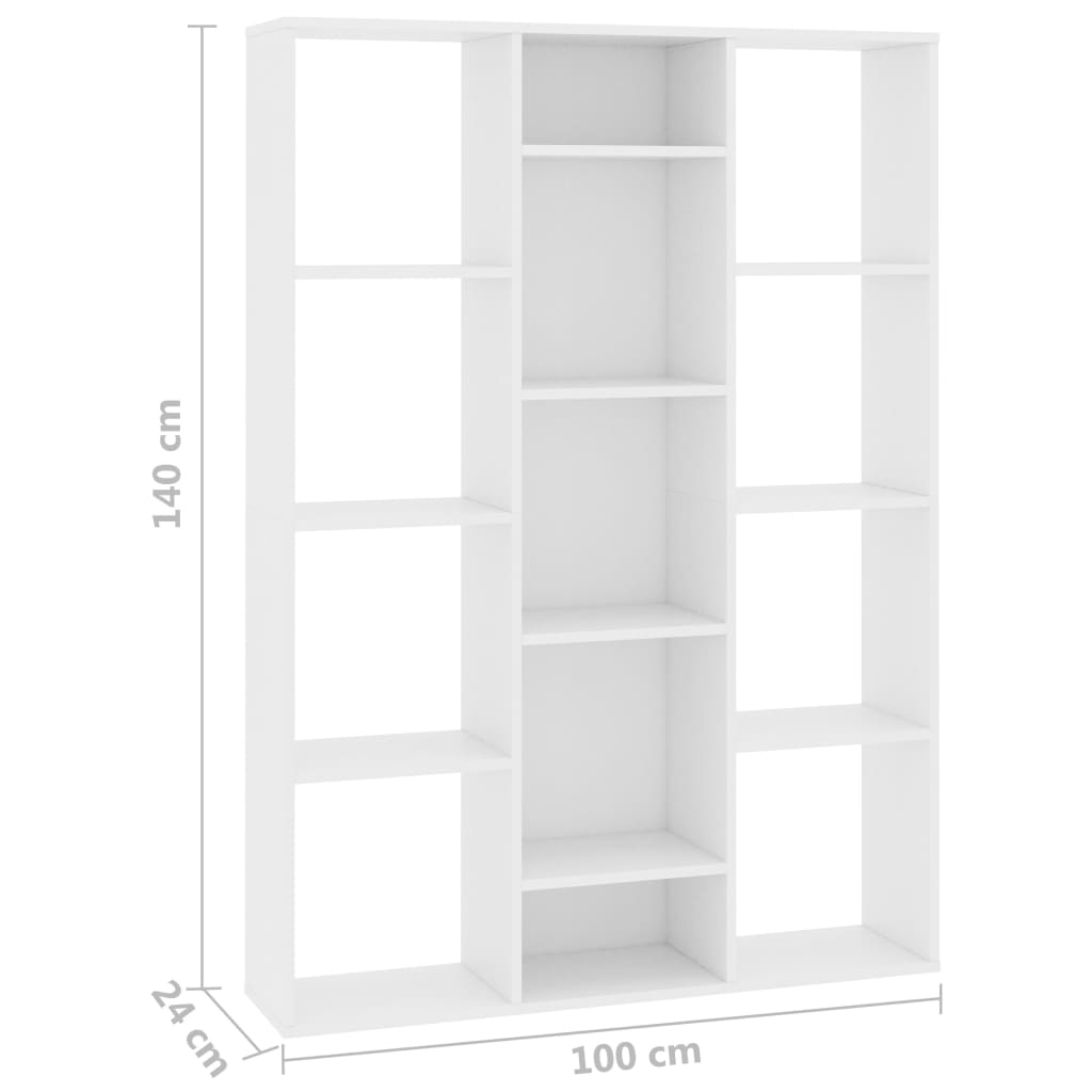 Kamerscherm/boekenkast 100x24x140 cm bewerkt hout eikenkleurig