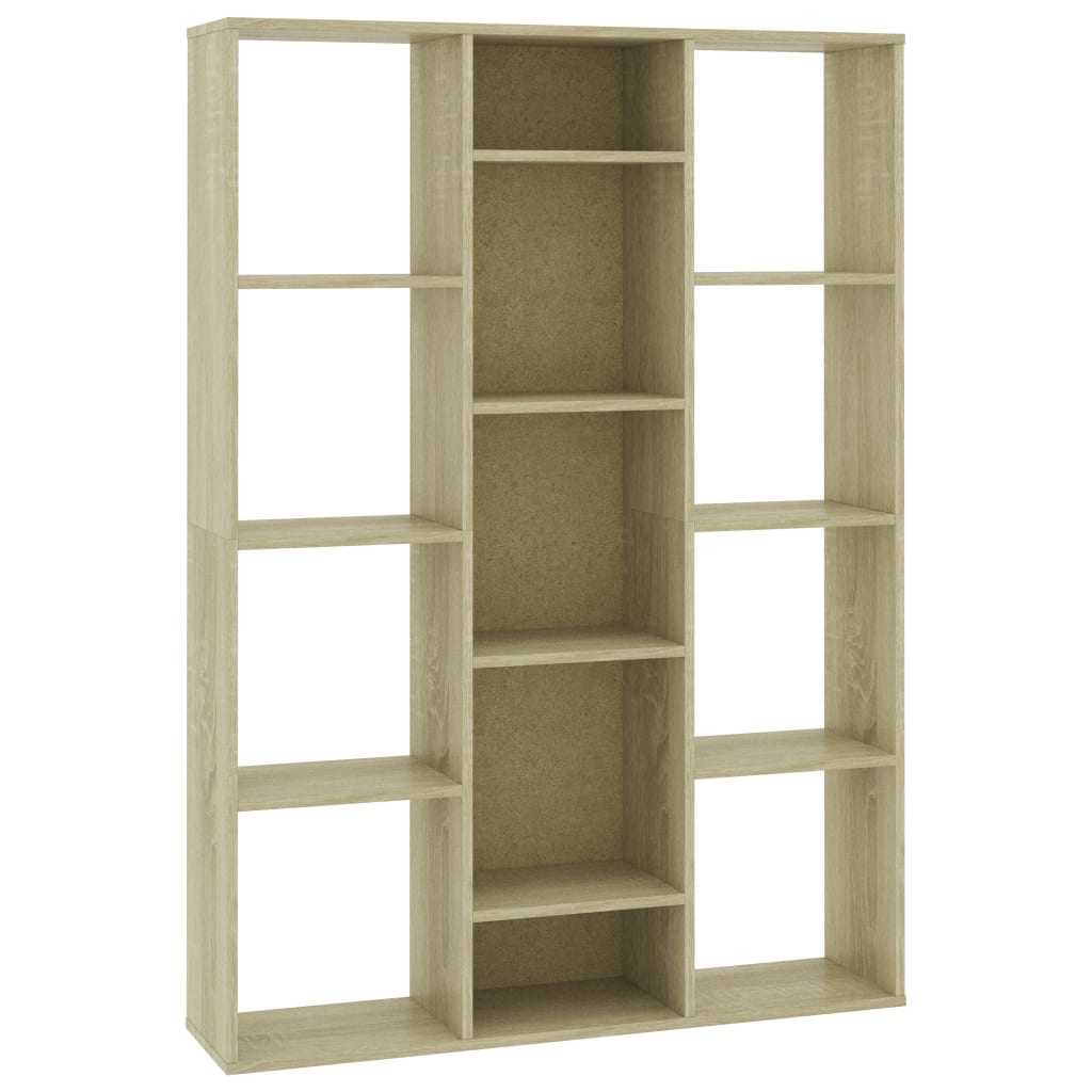 Kamerscherm/boekenkast 100x24x140 cm bewerkt hout eikenkleurig