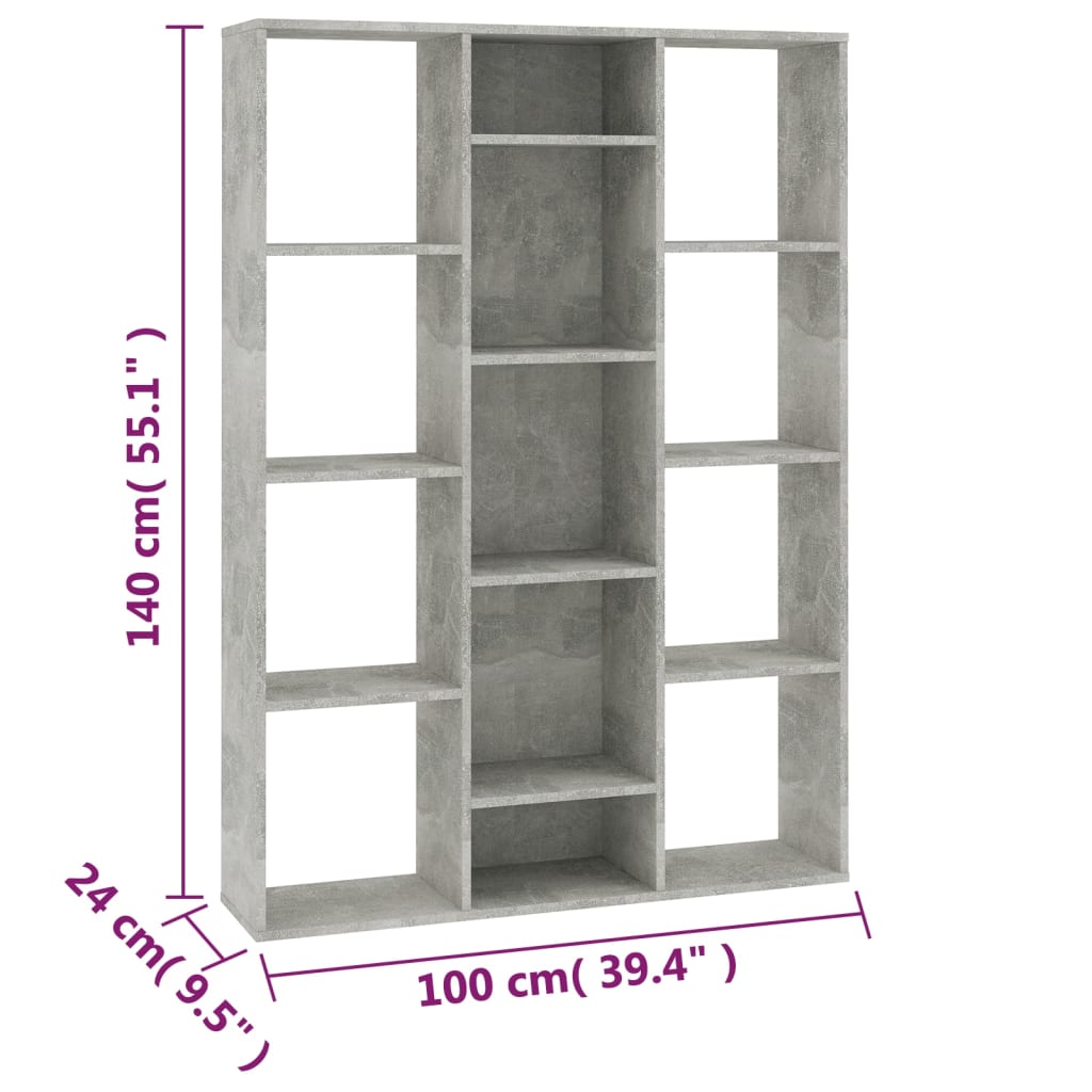 Kamerscherm/boekenkast 100x24x140 cm bewerkt hout