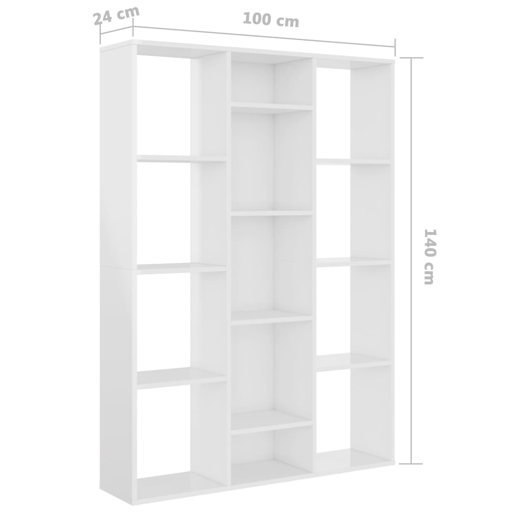 Kamerscherm/boekenkast 100x24x140 cm bewerkt hout eikenkleurig