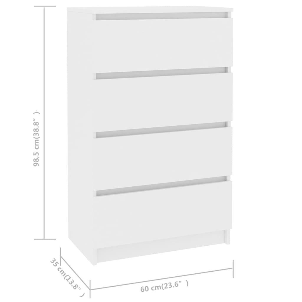 Dressoir 60x35x98,5 cm bewerkt hout eikenkleurig