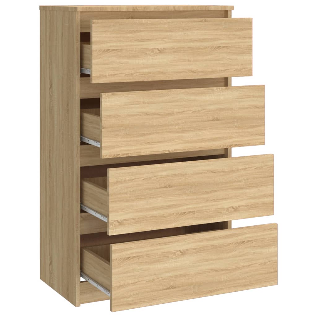 Dressoir 60x35x98,5 cm bewerkt hout eikenkleurig