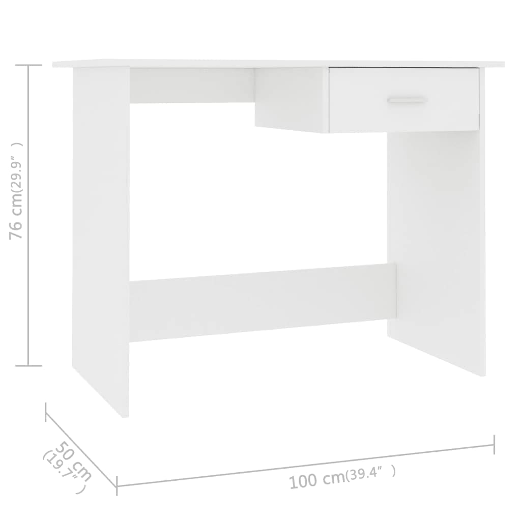 Bureau 100x50x76 cm bewerkt hout eikenkleurig