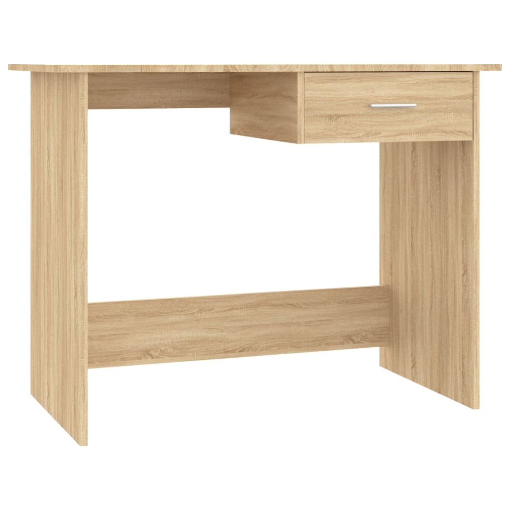 Bureau 100x50x76 cm bewerkt hout eikenkleurig